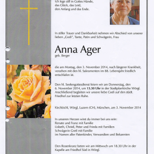 Ager Anna Geb. Berger